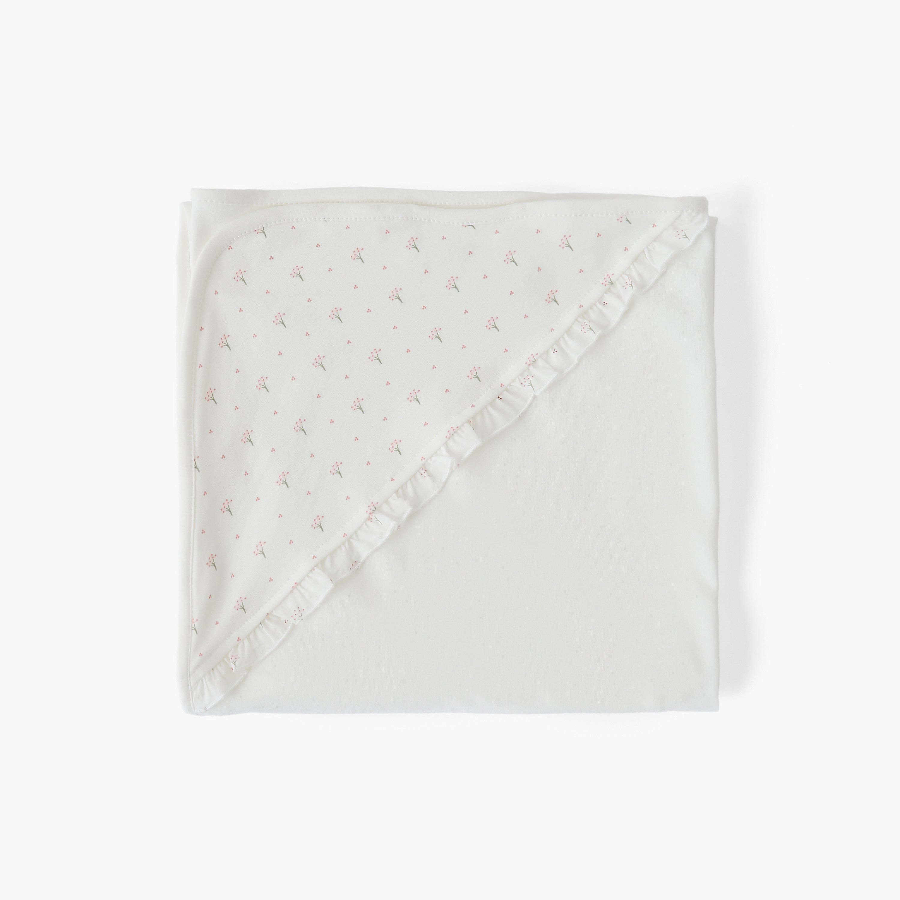 Giggles Receiving Blanket with Floral Print Hood