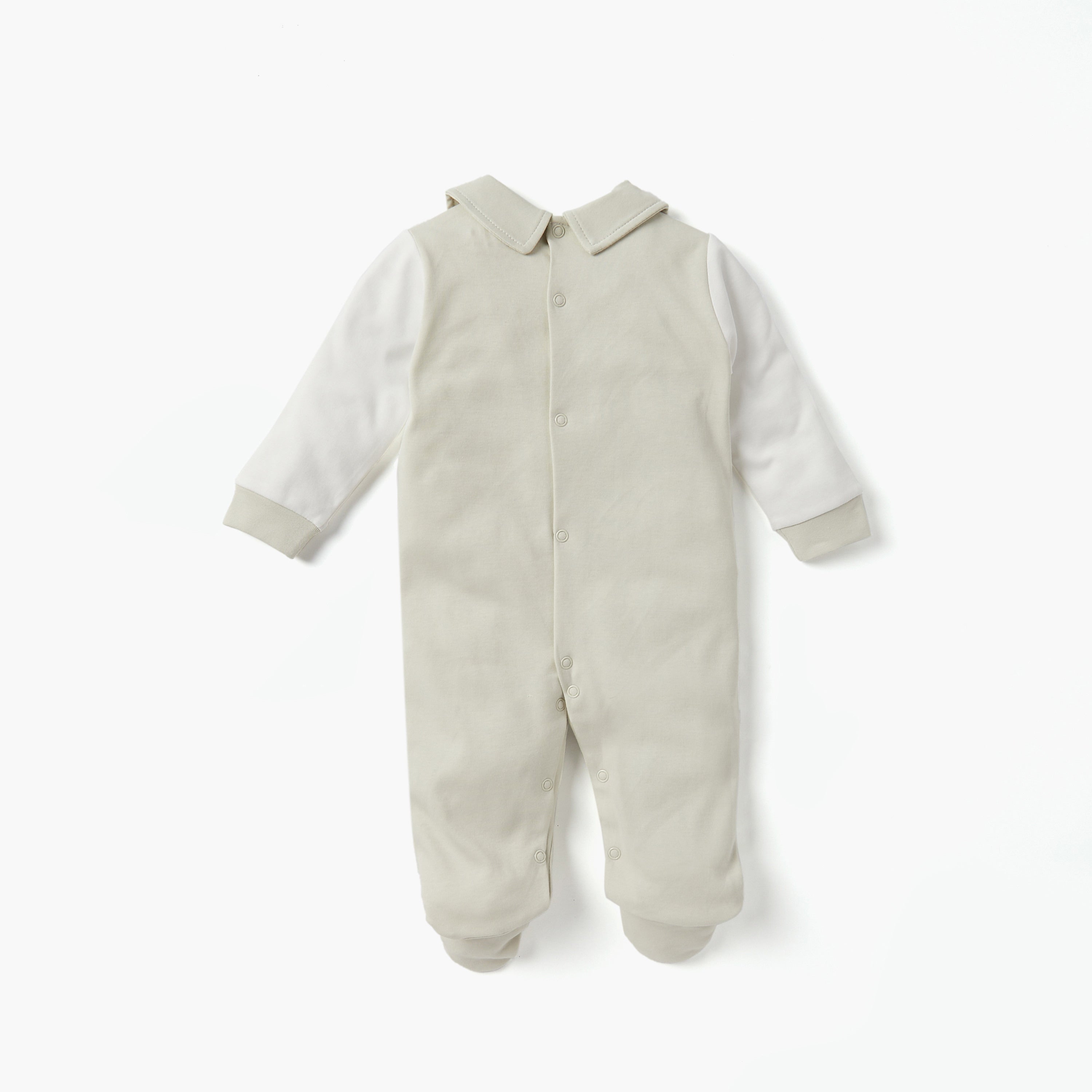 Giggles Solid Closed Feet Sleepsuit with Collar and Waistcoat