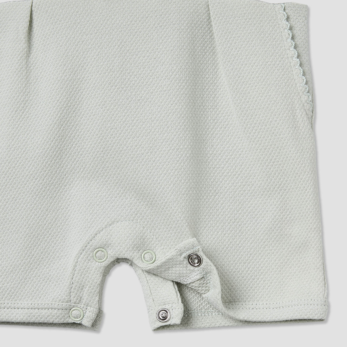 Giggles Collared Short Sleeve Romper with Snap Button Closure