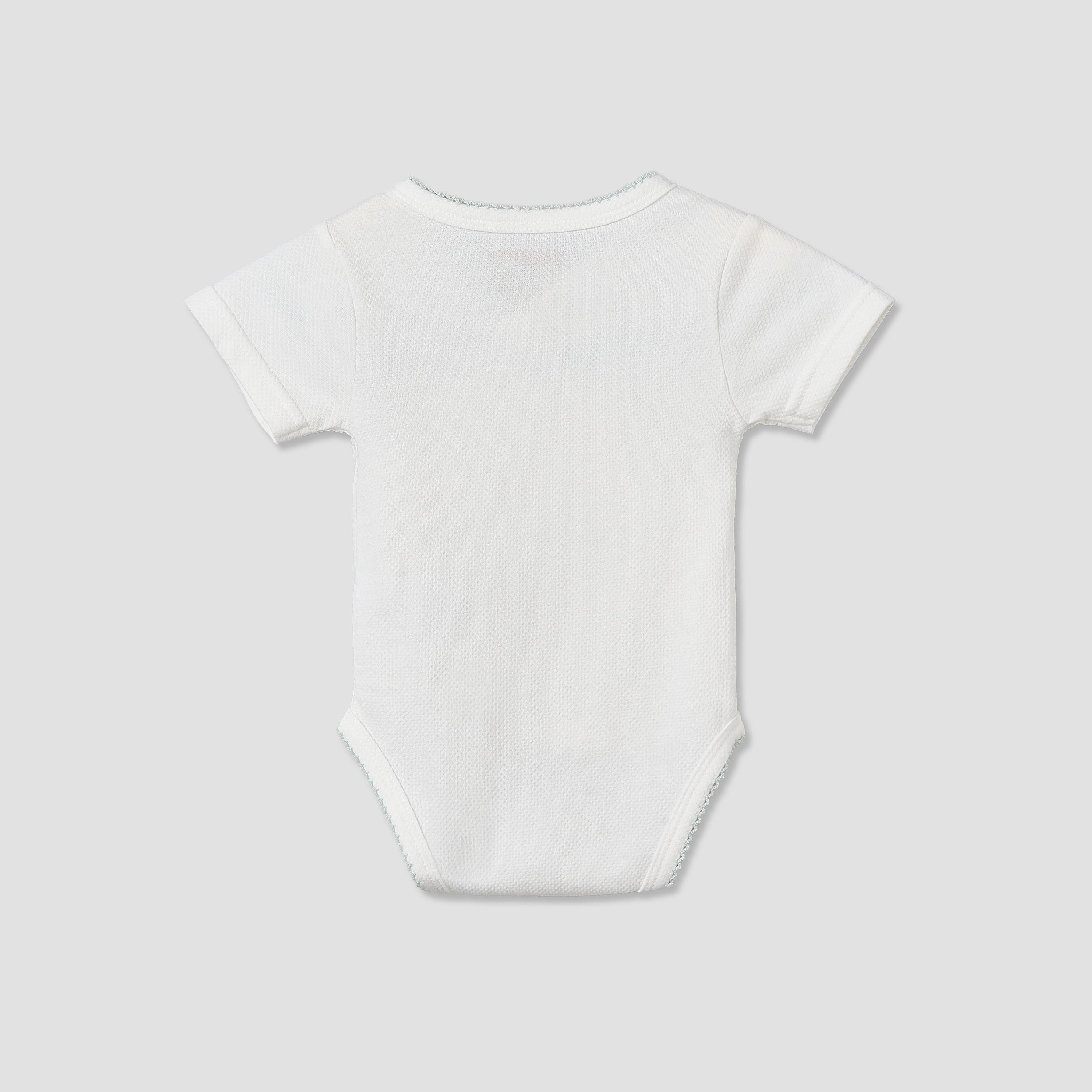 Giggles V- Neck Short Sleeves Bodysuit with Textured Pattern