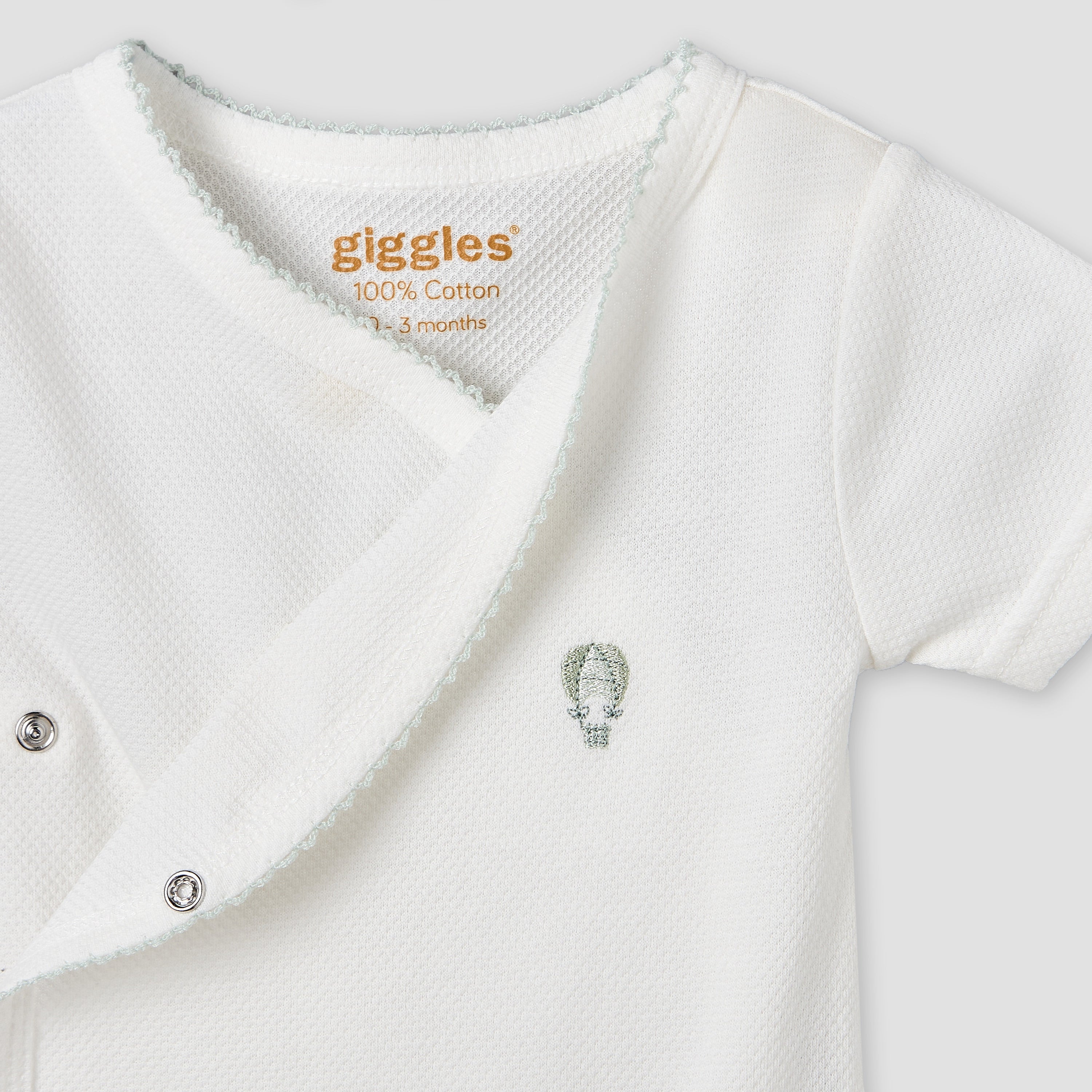 Giggles V- Neck Short Sleeves Bodysuit with Textured Pattern