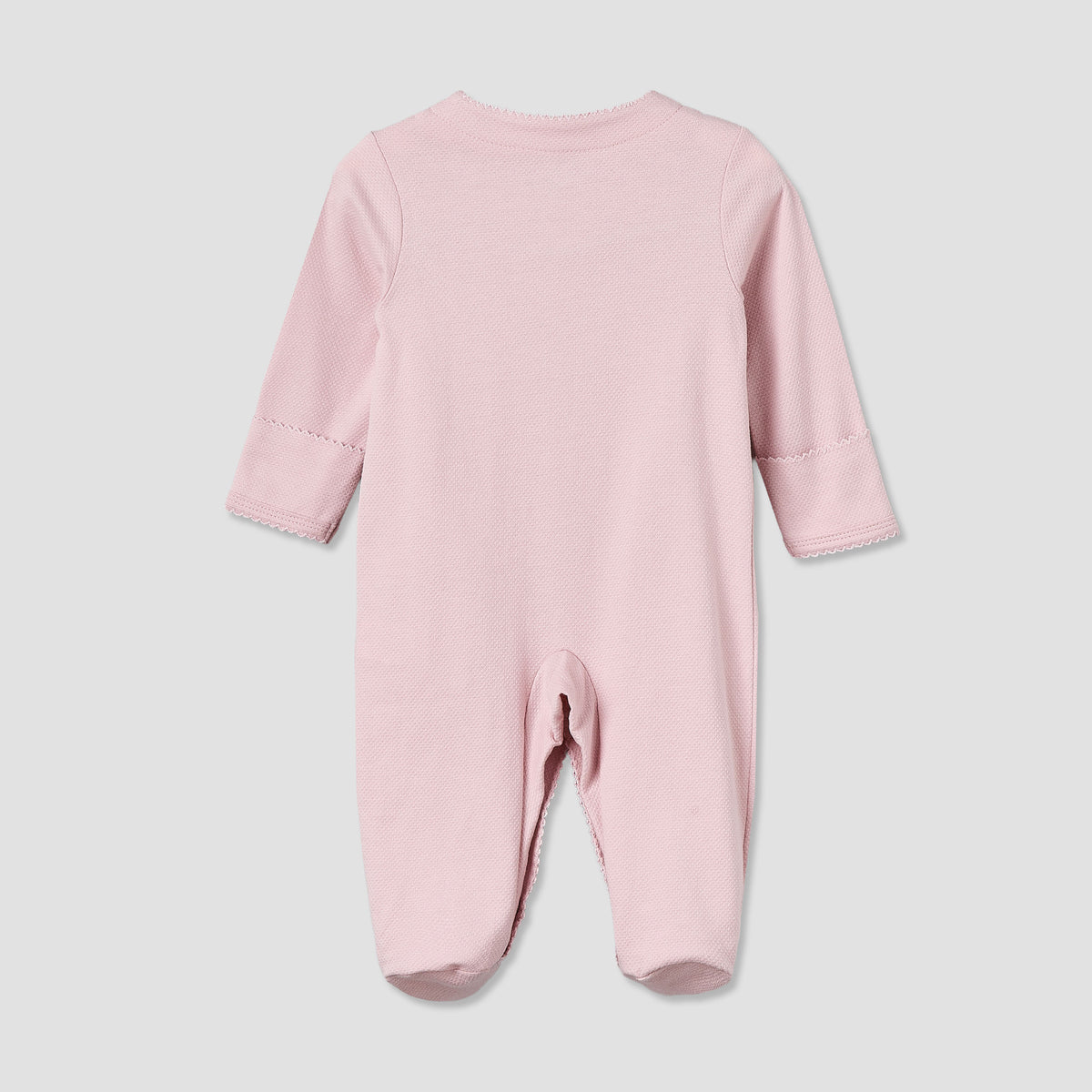 Giggles Cotton Round Neck Long Sleeves Sleepsuit with Snap Button Closure
