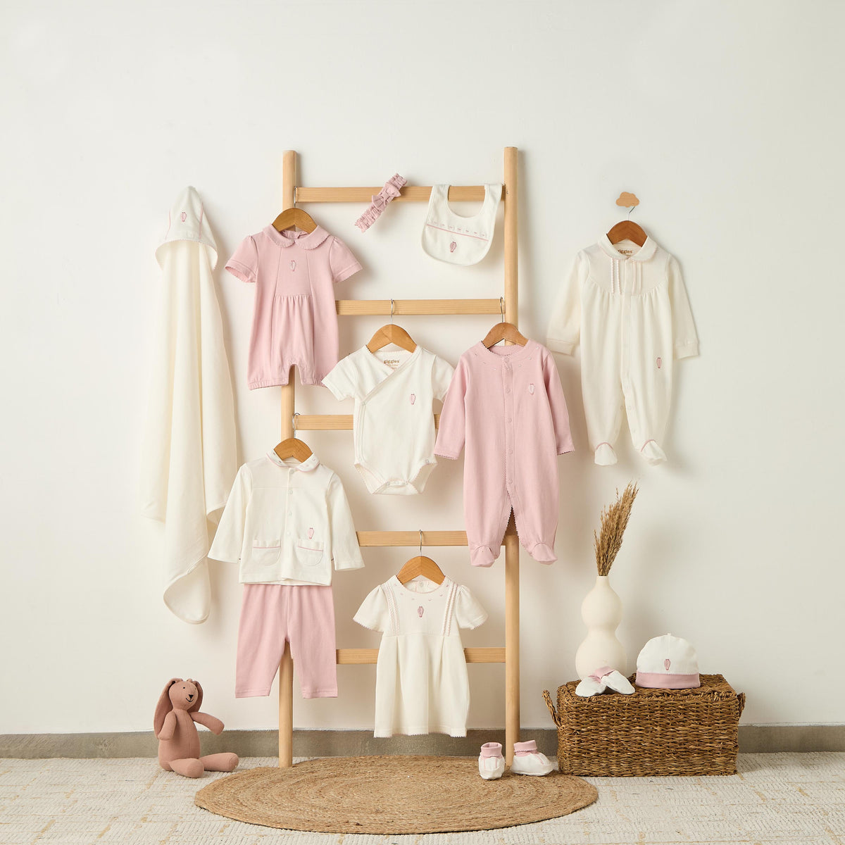 Giggles Cotton Collared Long Sleeves Pyjama Set with Textured Pattern