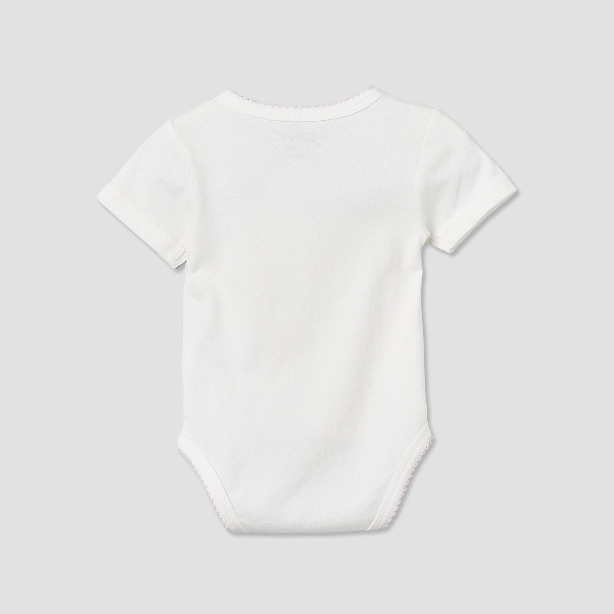 Giggles Cotton V-neck Short Sleeves Bodysuit with Textured Pattern