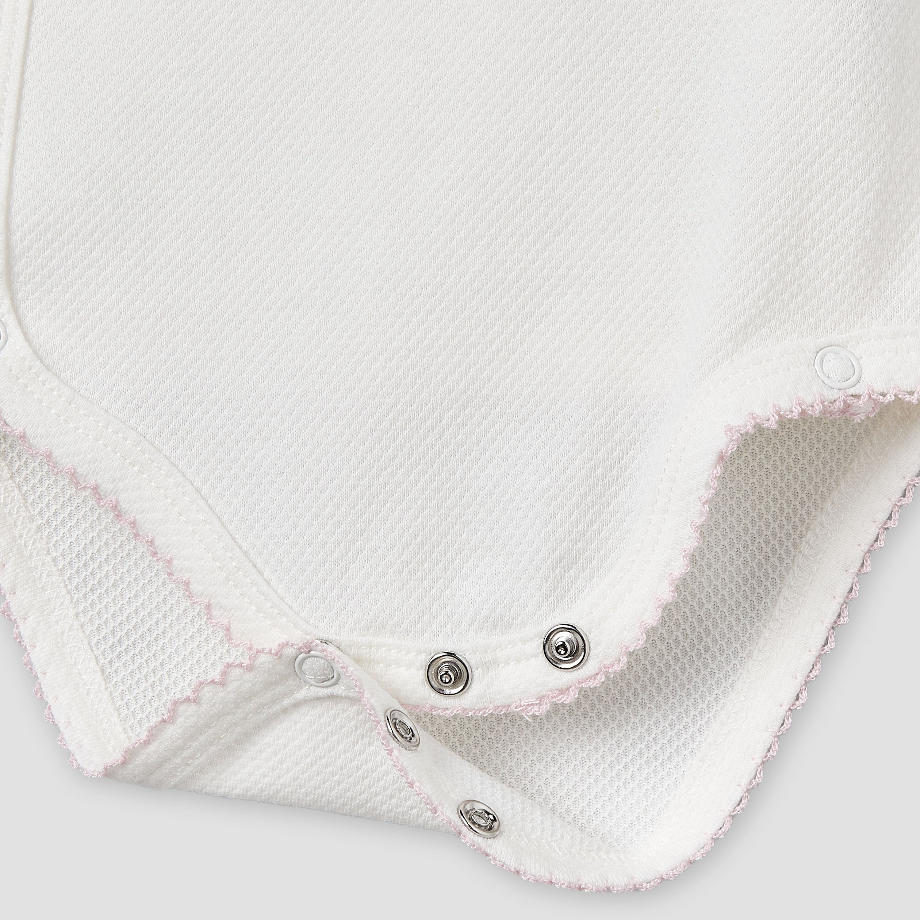 Giggles Cotton V-neck Short Sleeves Bodysuit with Textured Pattern