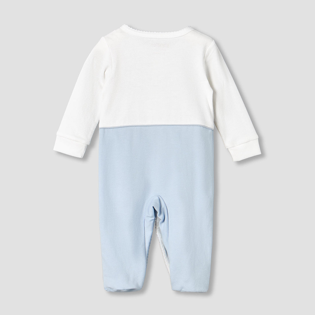 Giggles Cotton Round Neck Long Sleeves Sleepsuit with Hot Air Balloon Embroidery