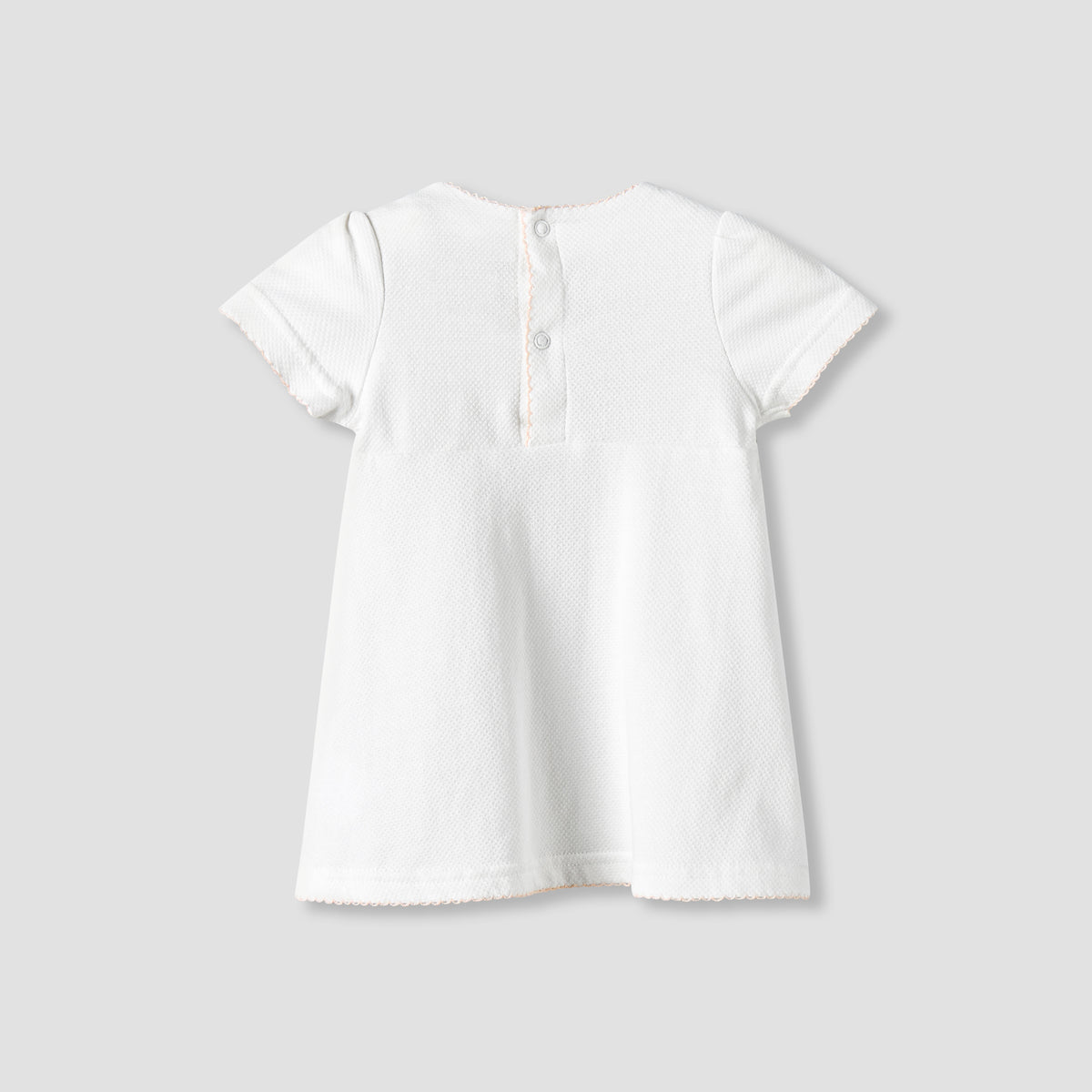 Giggles Round Neck Short Sleeves A-line Dress with Embroidery