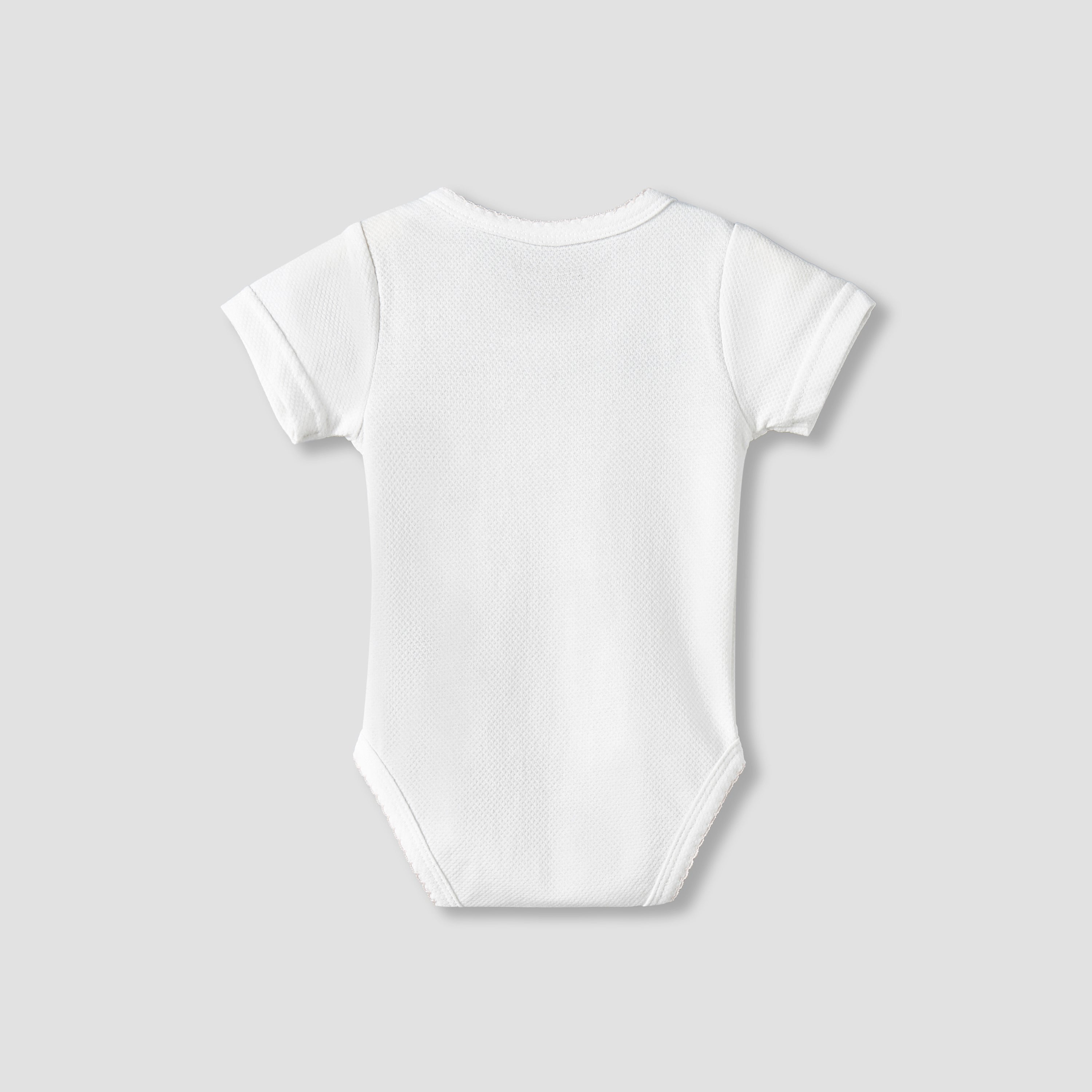 Giggles Cotton V-neck Short Sleeve Bodysuit with Snap Button Closure