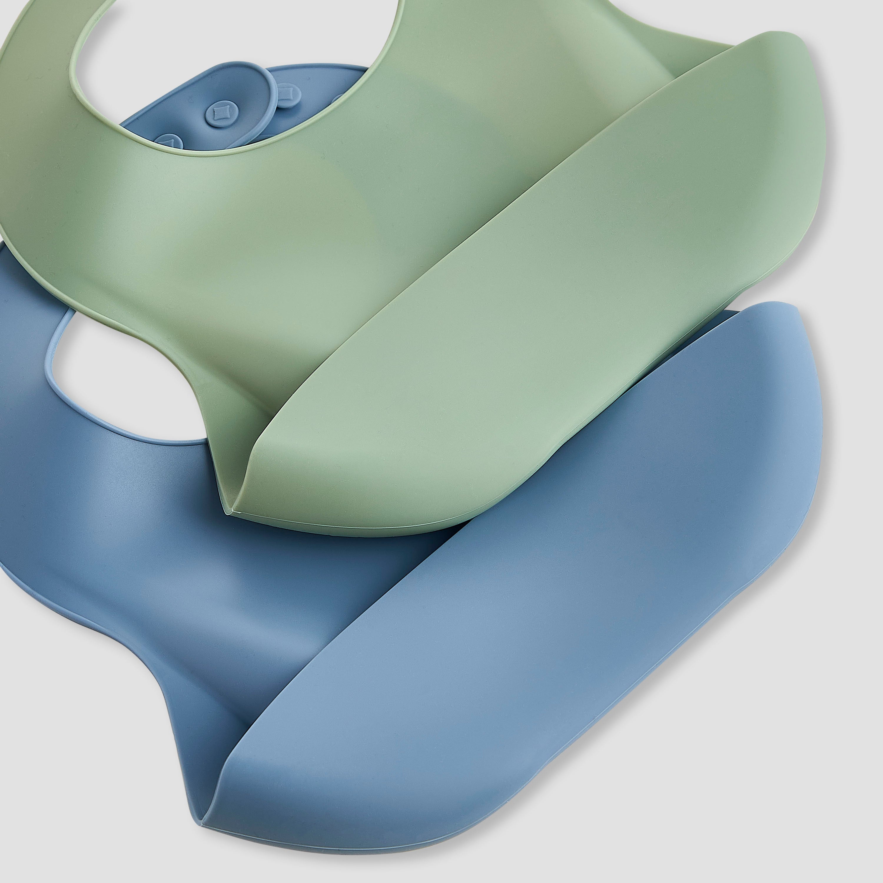 Pack of 2 Juniors Silicone Baby Bib with Food Catcher Pocket