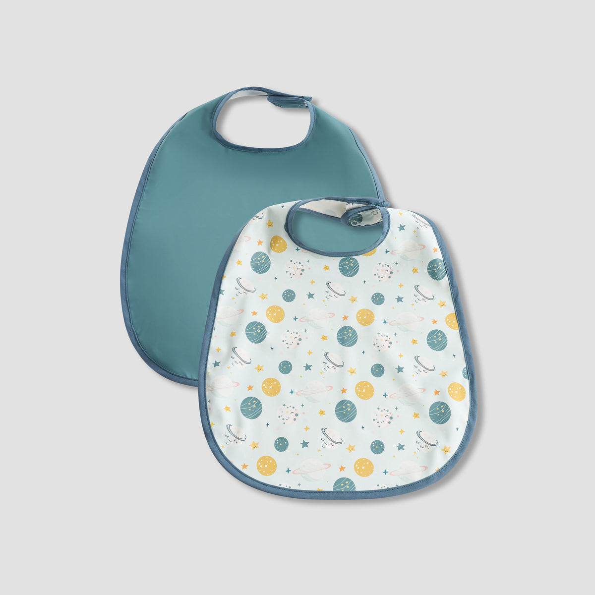 Pack of 2 Juniors Baby Bib with Snap Button Closure