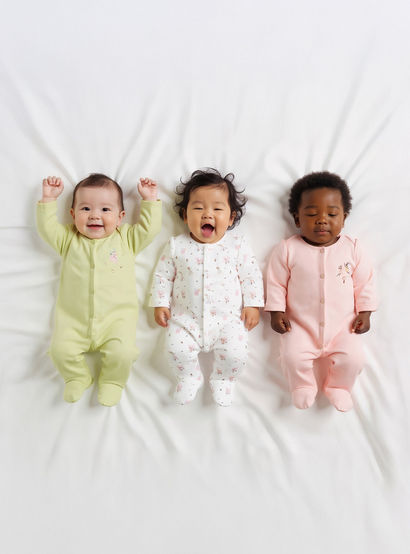 Juniors Printed Closed Feet Sleepsuit with Long Sleeves - Set of 3-baby-girls-clothing-nightwear-sleepsuits-image-2