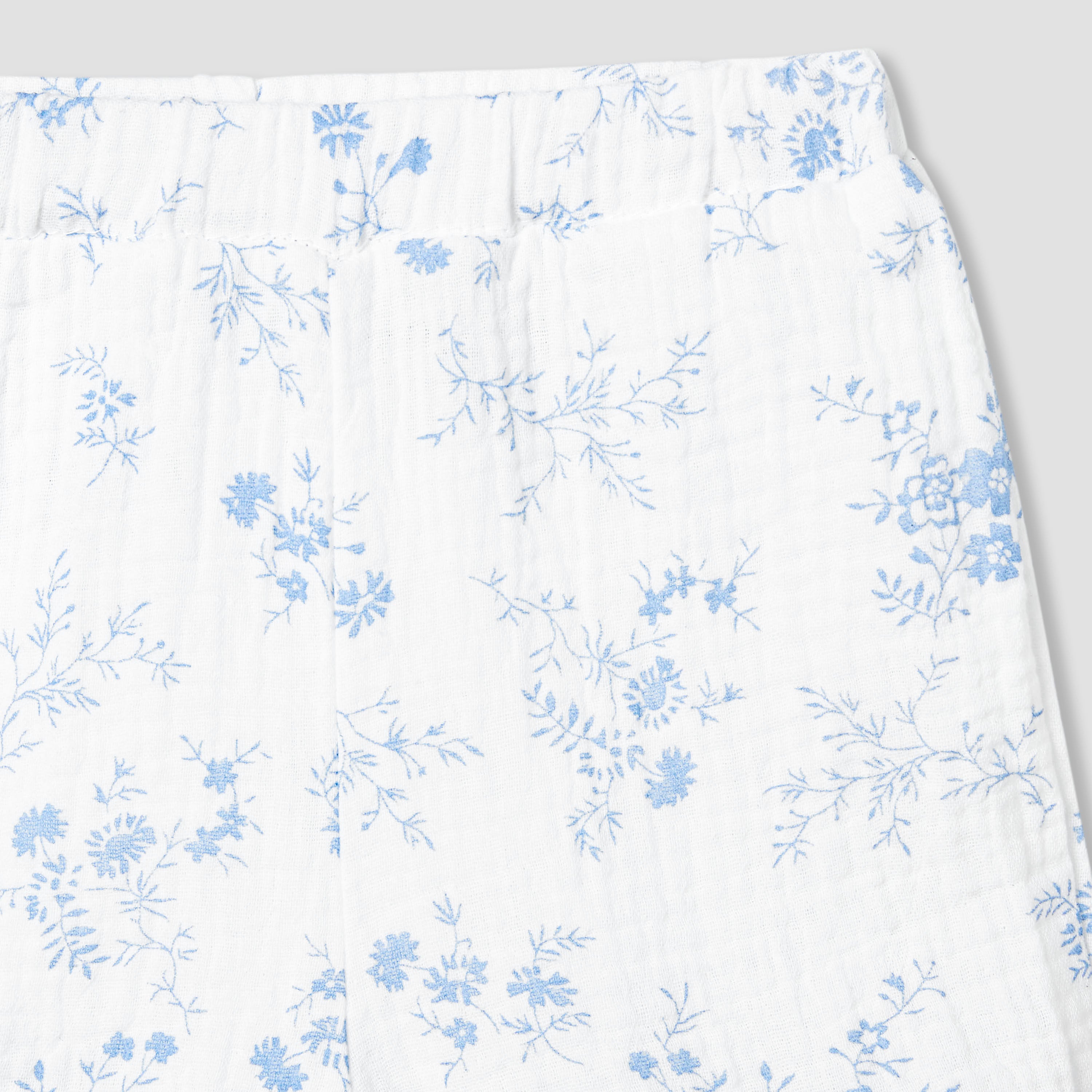 Juniors Girls Shirt and Shorts Set with Floral Print - Cotton - Short Sleeves - Collar