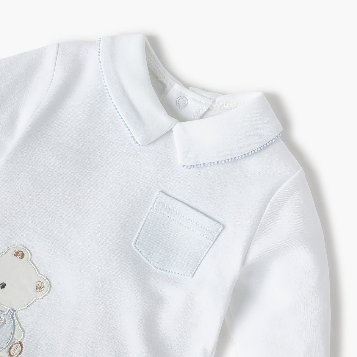 Giggles Bear Applique Long Sleeves T-shirt and Pyjama Set