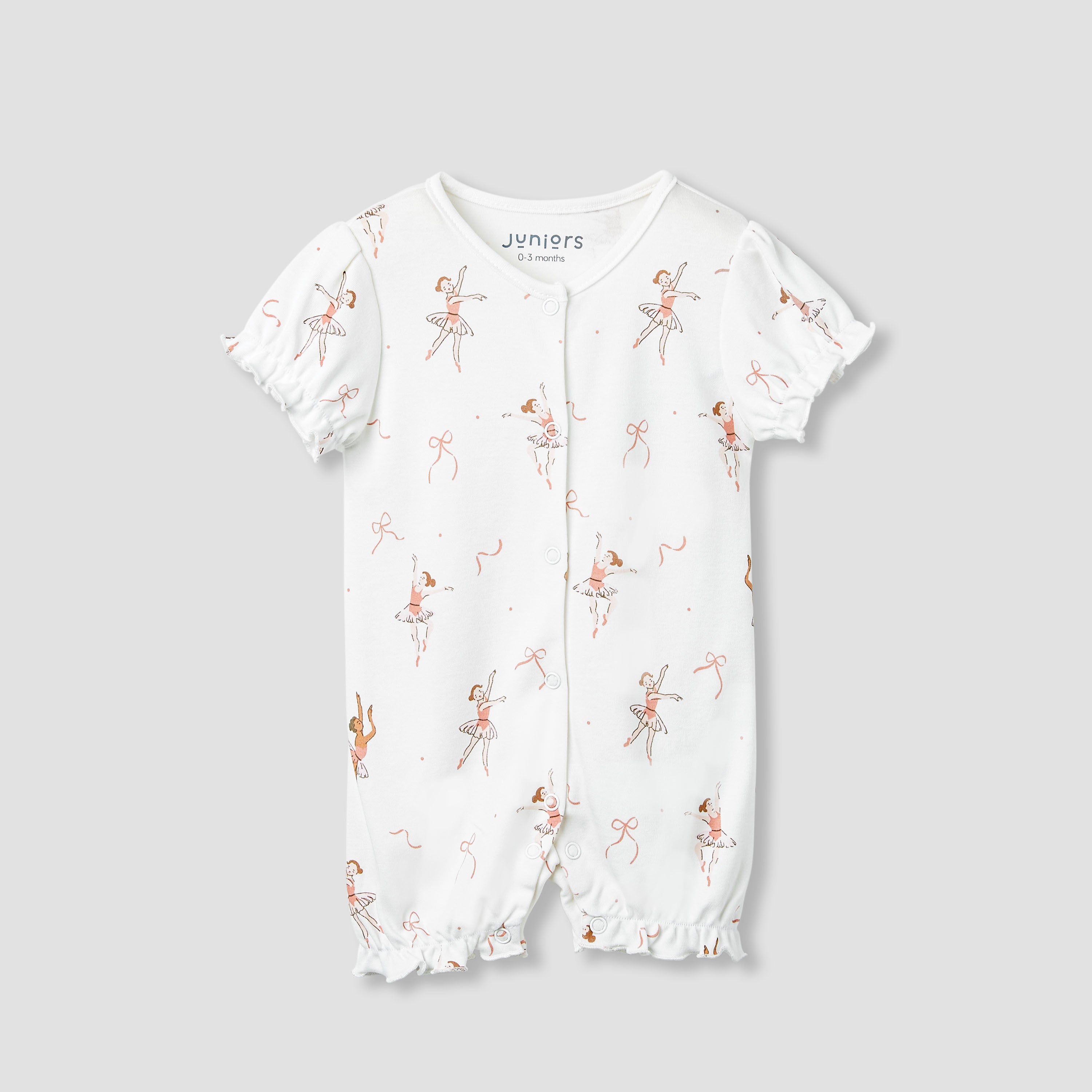 Juniors Assorted Romper with Puff Sleeves - Set of 2