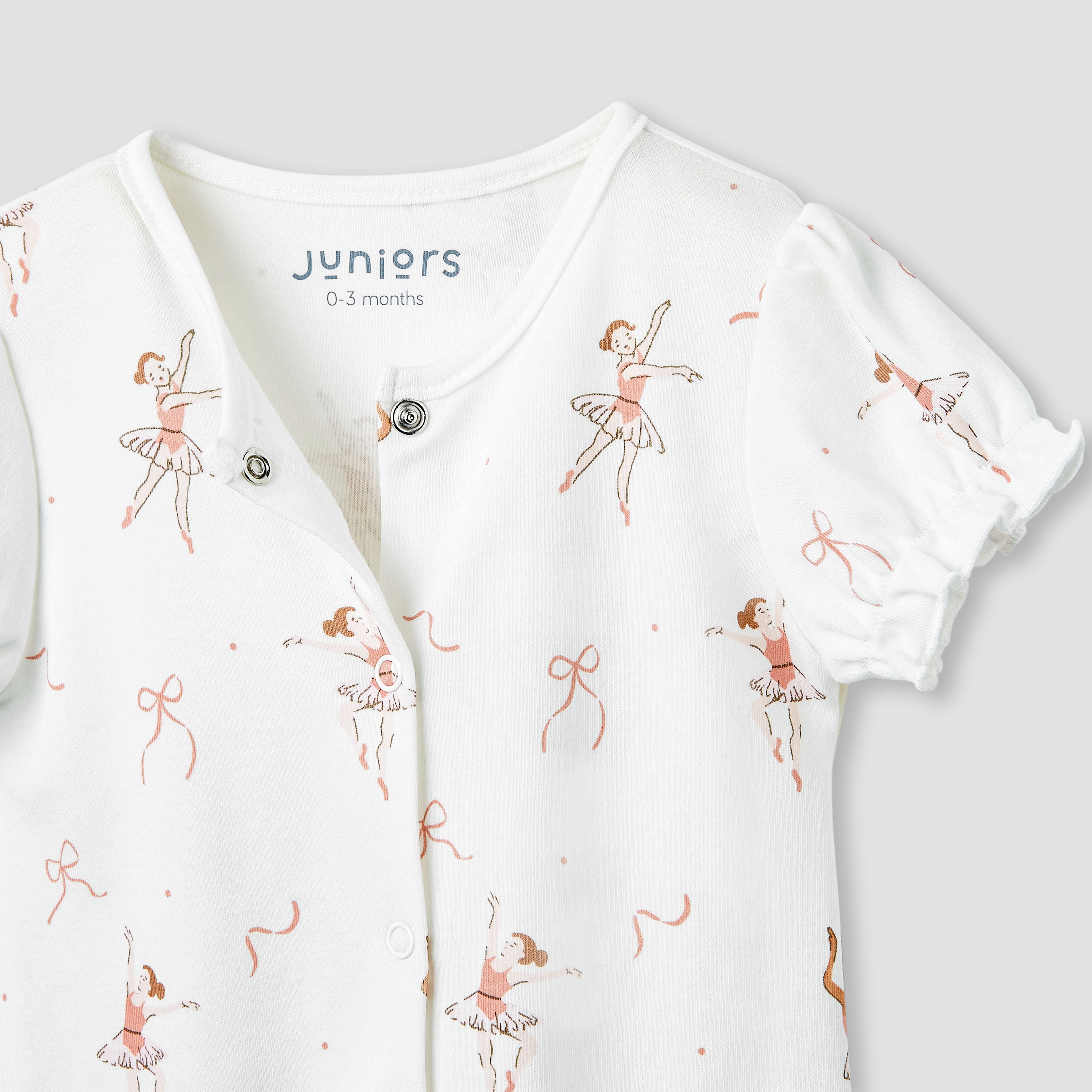 Juniors Assorted Romper with Puff Sleeves - Set of 2