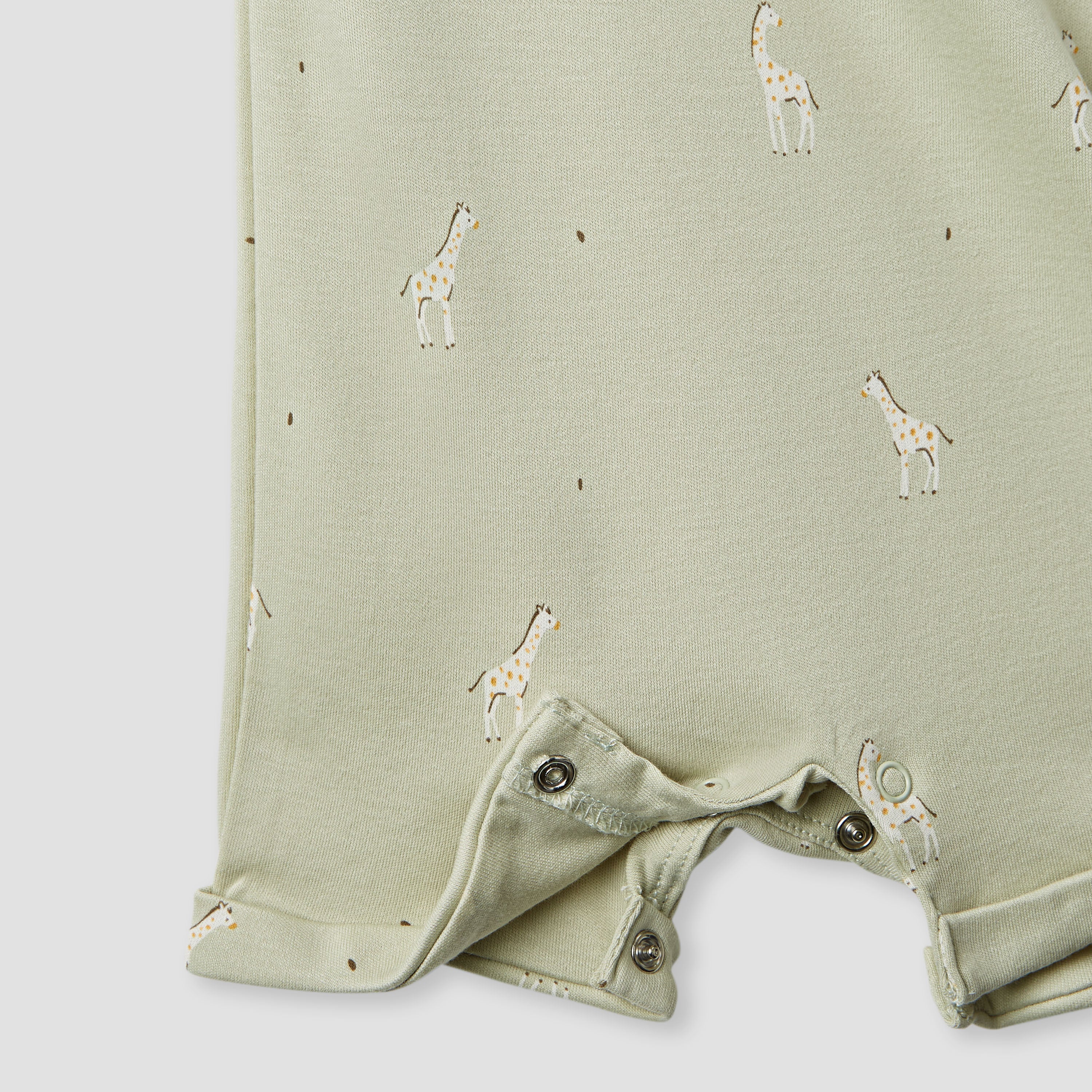 Juniors Giraffe Print Romper with Extended Sleeves - Set of 2