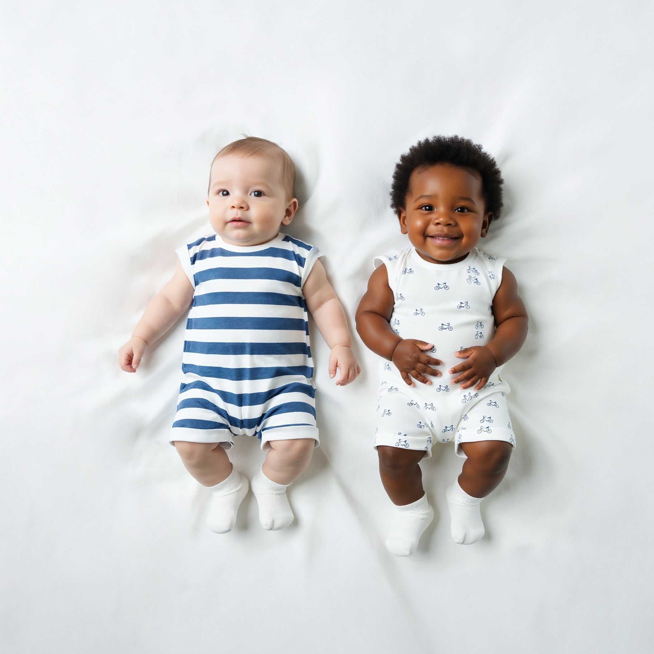 Juniors Printed Romper with Extended Sleeves - Set of 2