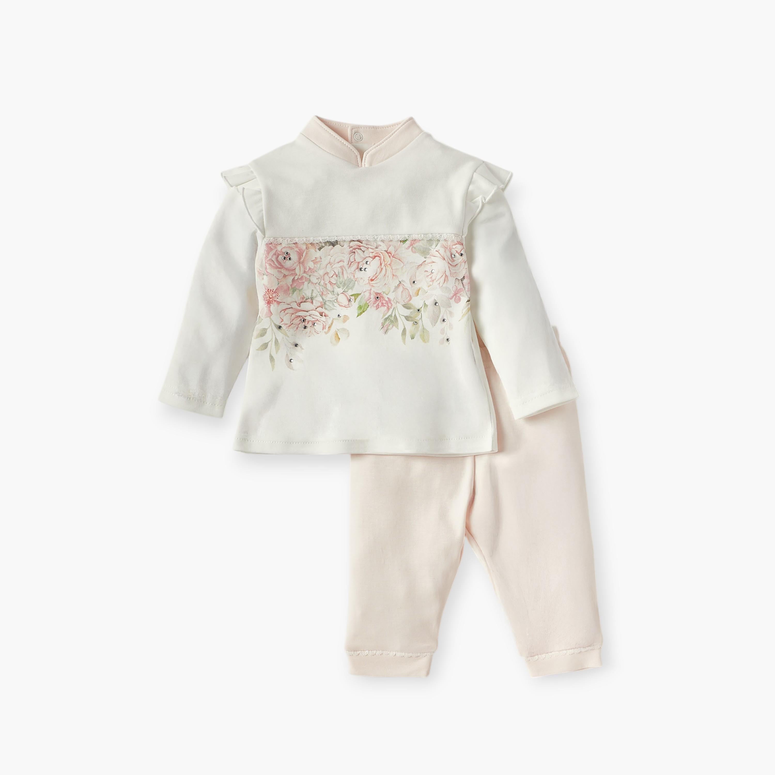 Giggles Printed Long Sleeves T-shirt and Pyjama Set