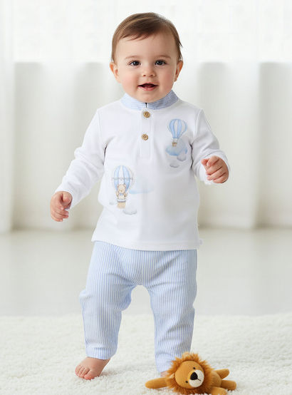 Giggles Cotton Mandarin Collar Long Sleeve Pyjama Set with Print-baby-boys-clothing-nightwear-pyjamasets-image-1