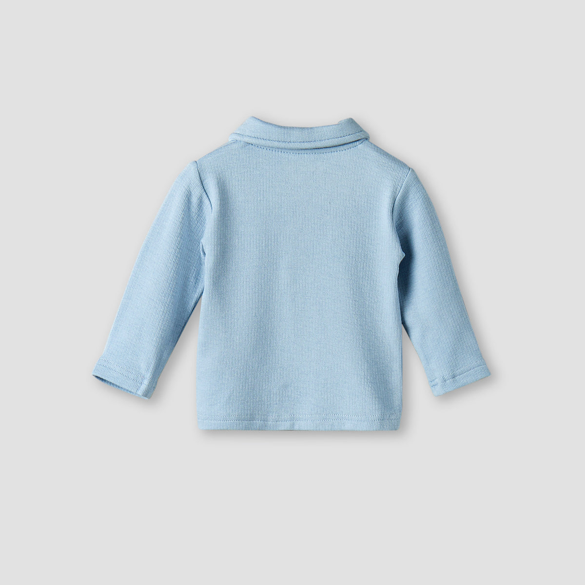 Giggles Collared Long Sleeves Pyjama Set with Ribbed Texture