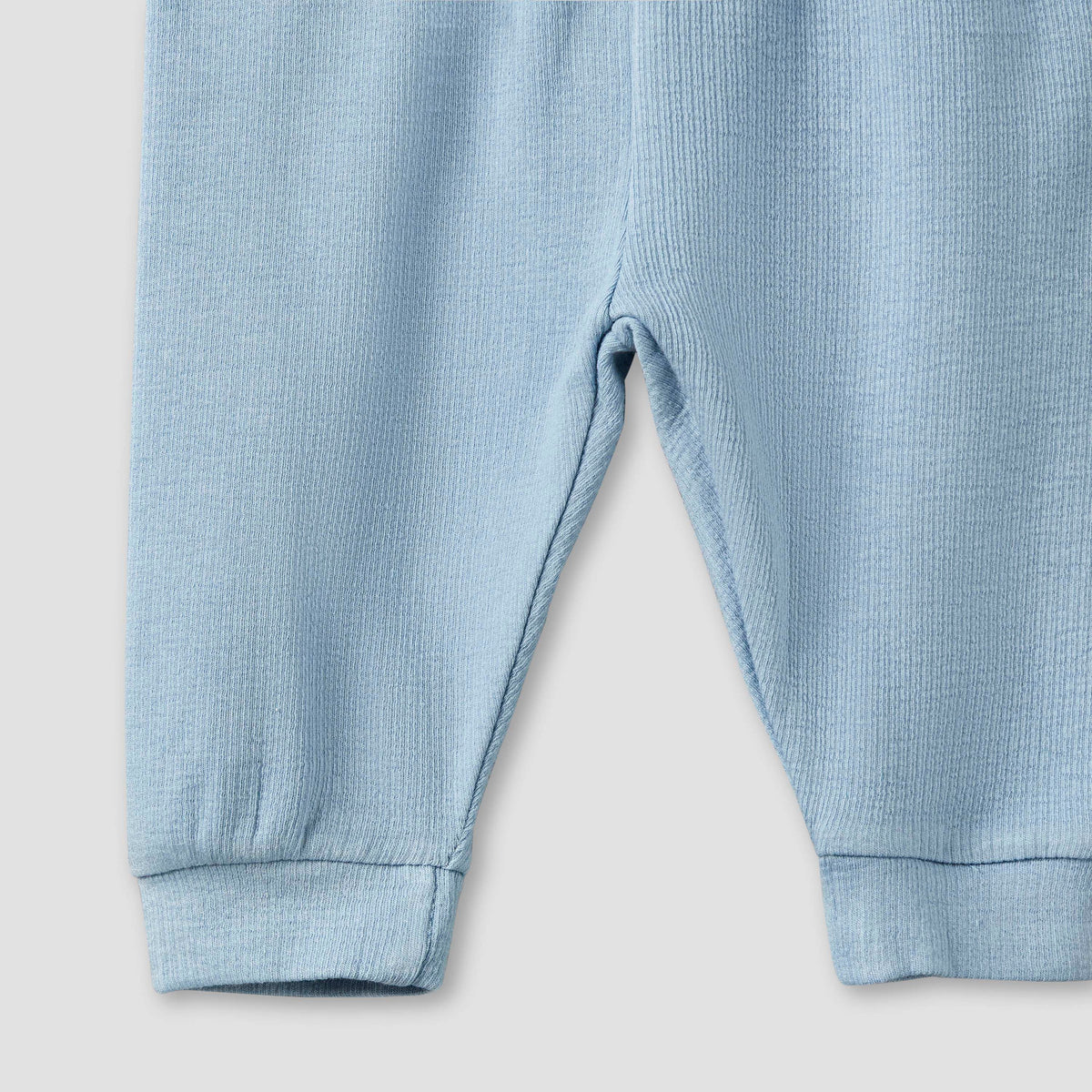 Giggles Collared Long Sleeves Pyjama Set with Ribbed Texture