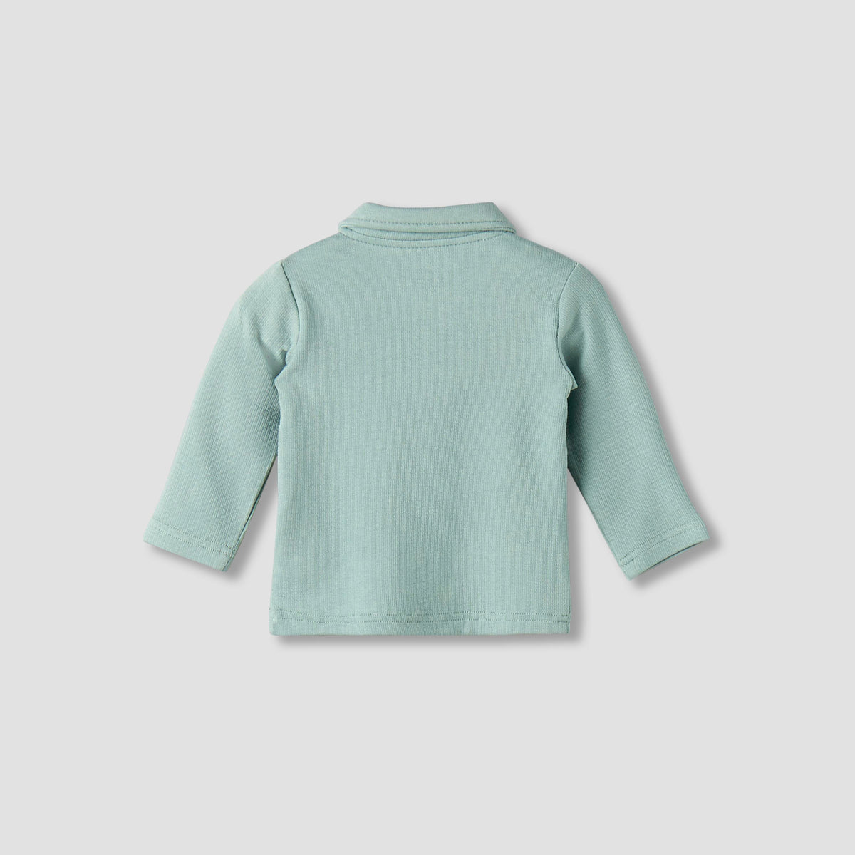 Giggles Collared Long Sleeves Pyjama Set with Ribbed Texture