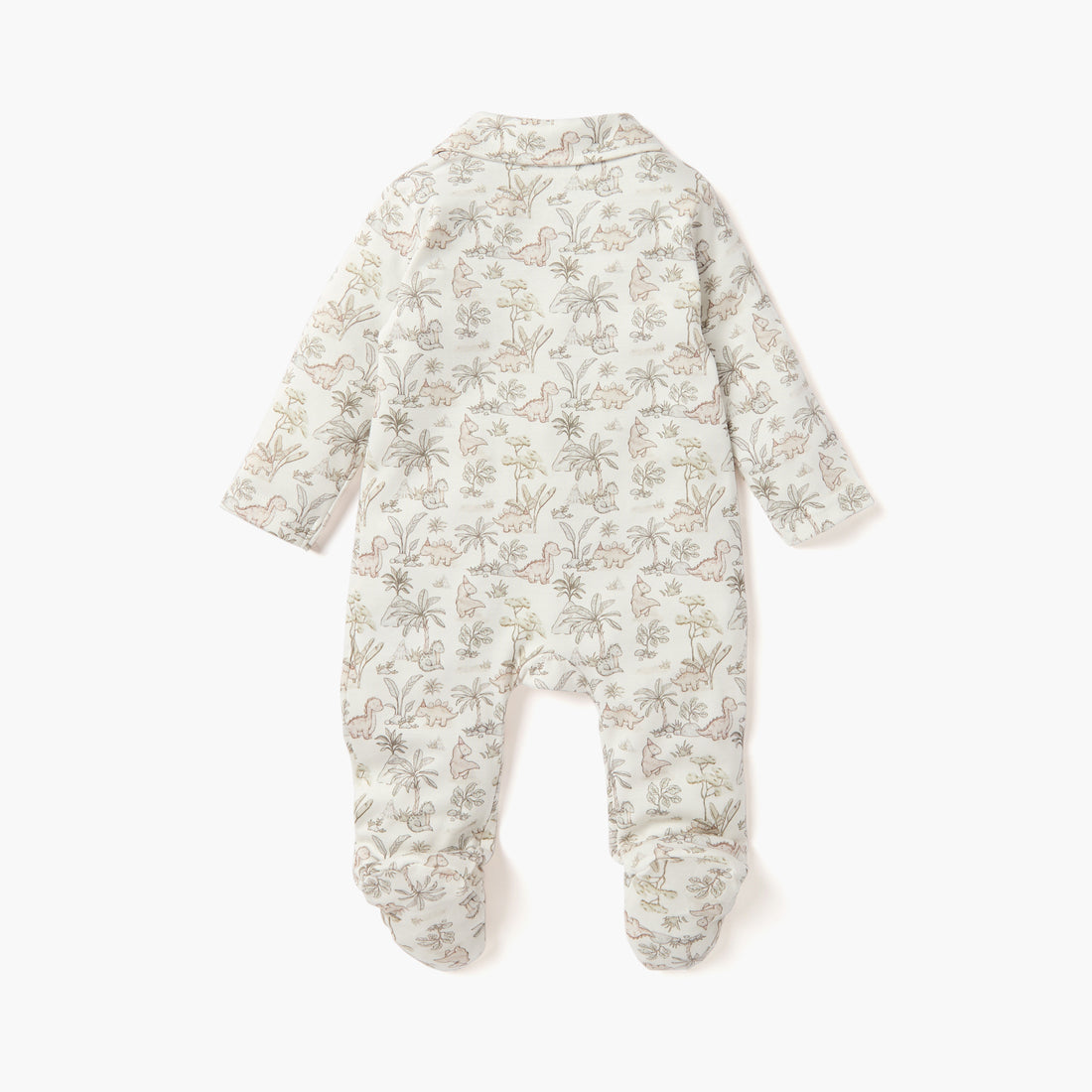 Juniors Dinosaur Print Sleepsuit with Collar and Zip Closure