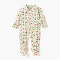 Juniors Bunny Print Sleepsuit with Collar and Zip Closure-undefined-image-1