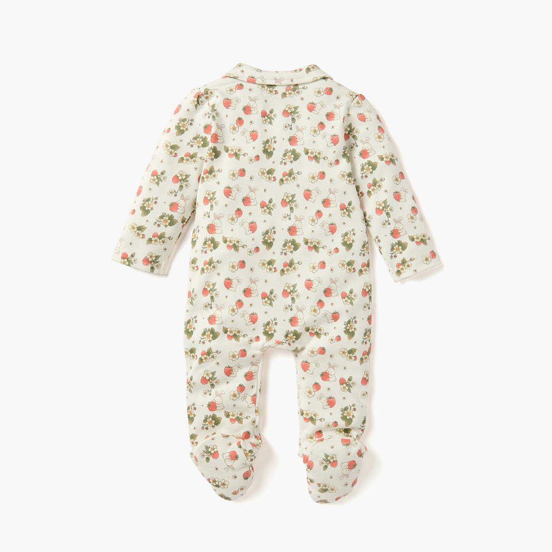 Juniors Bunny Print Sleepsuit with Collar and Zip Closure