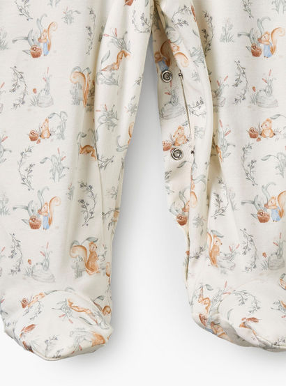 Juniors Rabbit Print Sleepsuit with Pintuck and Button Detail-baby-boys-clothing-nightwear-sleepsuits-image-7