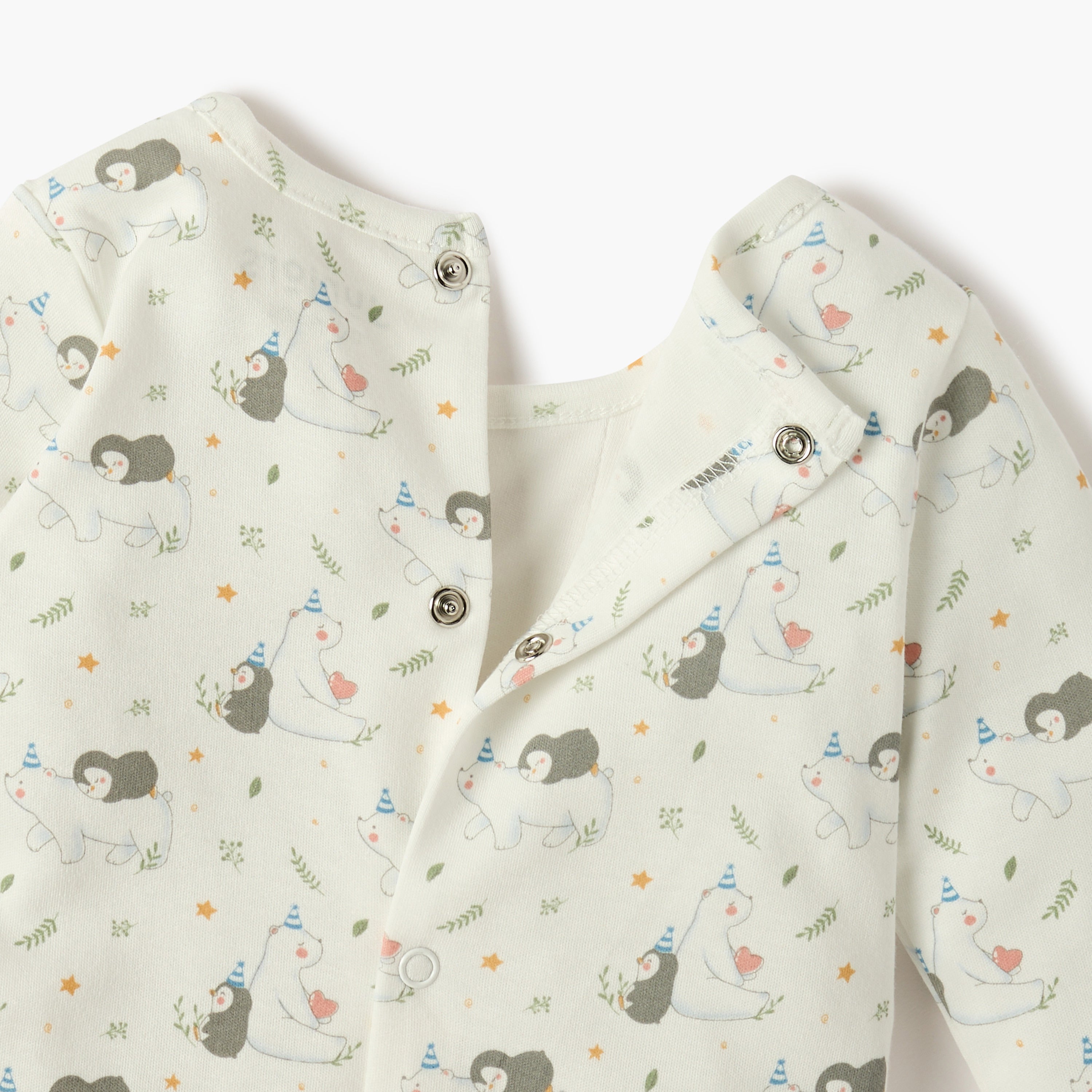 Juniors All-Over Print Closed Feet Sleepsuit with Long Sleeves - Set of 2