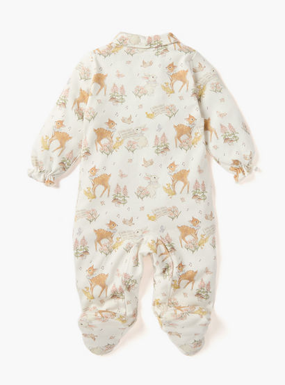 Juniors Animal Print Sleepsuit with Collar and Long Sleeves-baby-girls-clothing-nightwear-sleepsuits-image-2