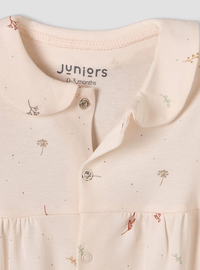 Juniors Cotton Collared Long Sleeves Sleepsuit with Botanical Print-baby-girls-clothing-nightwear-sleepsuits-image-4
