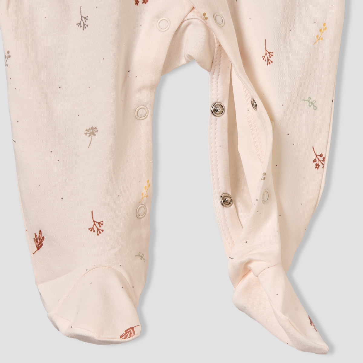 Juniors Cotton Collared Long Sleeves Sleepsuit with Botanical Print