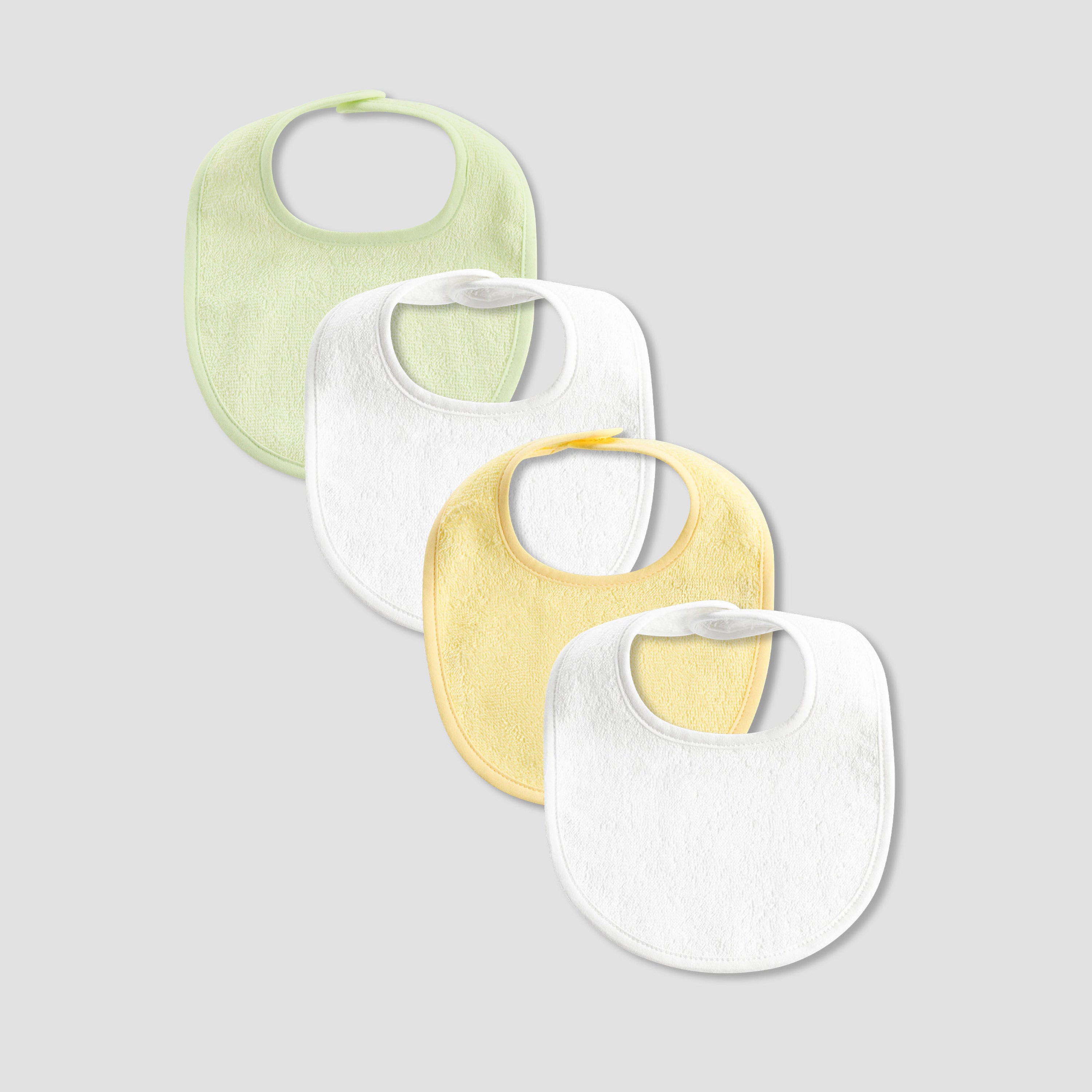 Pack of 4 Juniors Baby Bib with Snap Button Closure - Multicolour