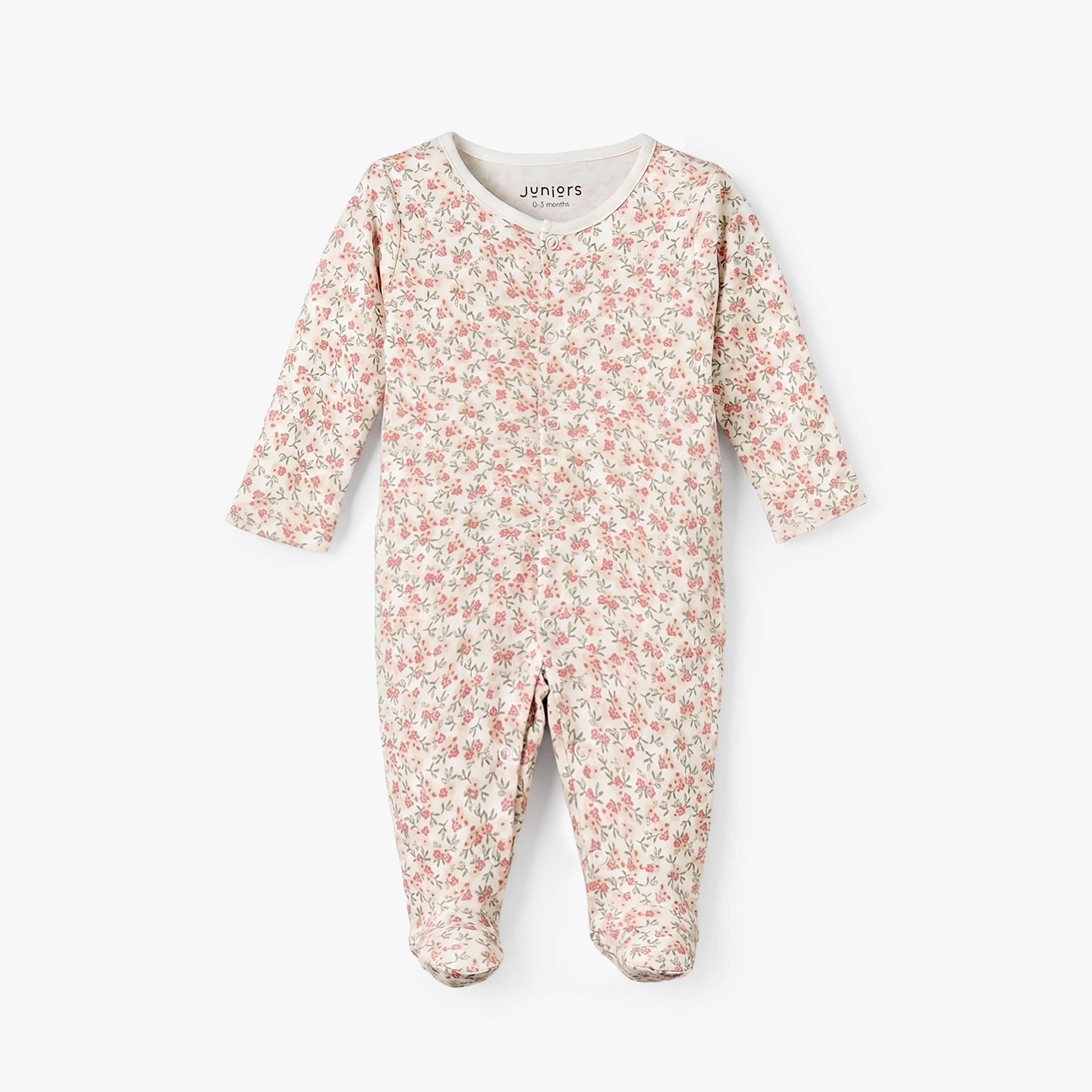 Pack of 3 Juniors Crew Neck Long Sleeves Sleepsuit with Deer Print