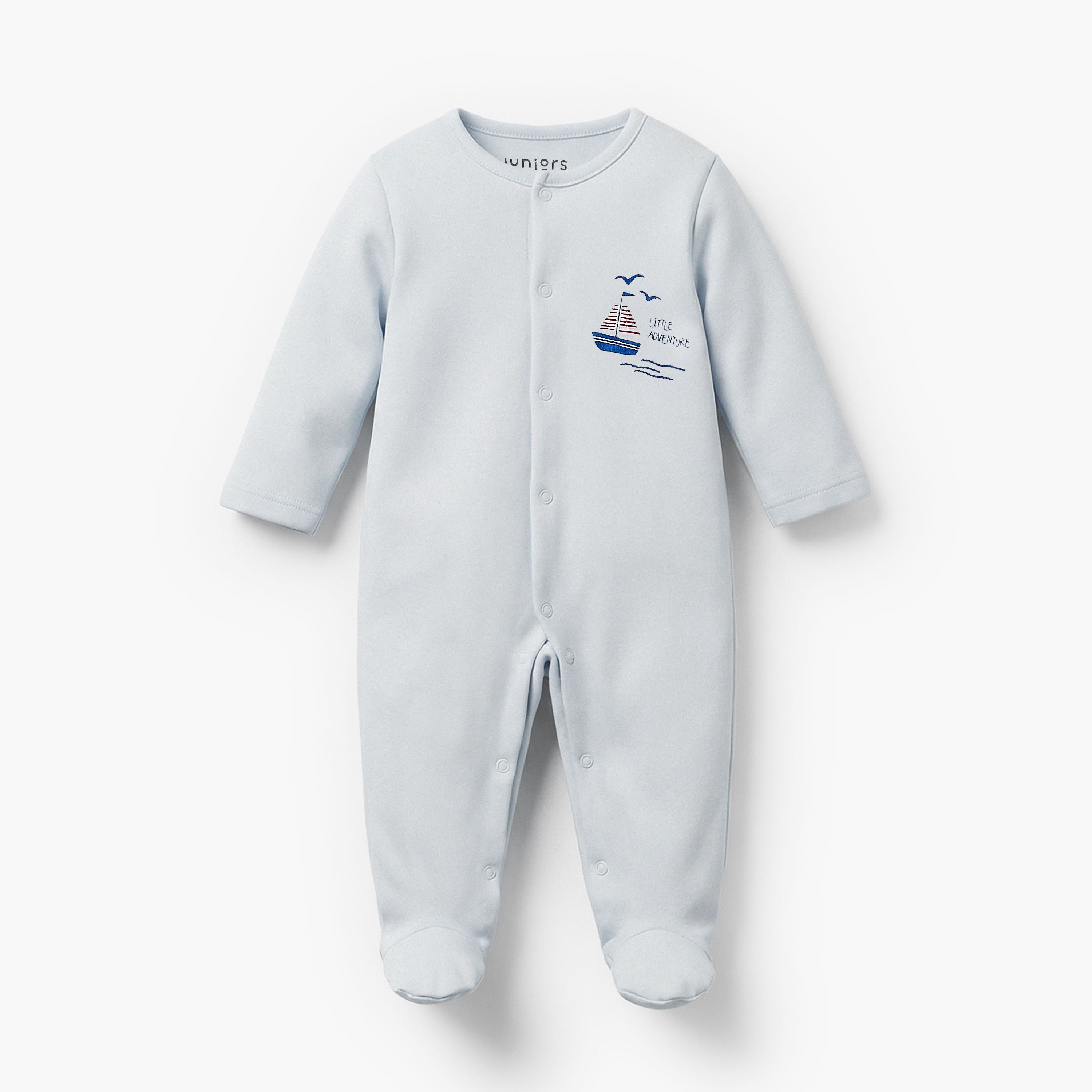 Pack of 3 Juniors Bamboo Round Neck Long Sleeves Sleepsuit with Nautical Print