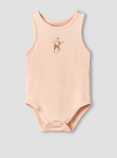Pack of 5 Juniors Crew Neck Sleeveless Bodysuit with Safari Print-baby-girls-clothing-bodysuits-image-4