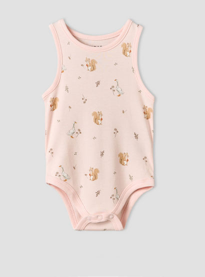 Pack of 5 Juniors Round Neck Sleeveless Bodysuit with Assorted Print-baby-girls-clothing-bodysuits-image-8