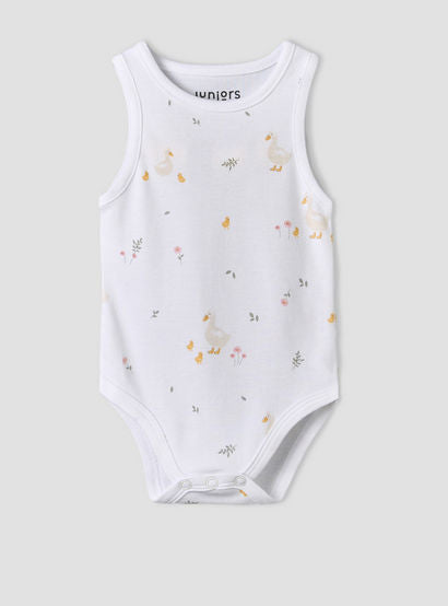 Pack of 5 Juniors Round Neck Sleeveless Bodysuit with Assorted Print-baby-girls-clothing-bodysuits-image-10