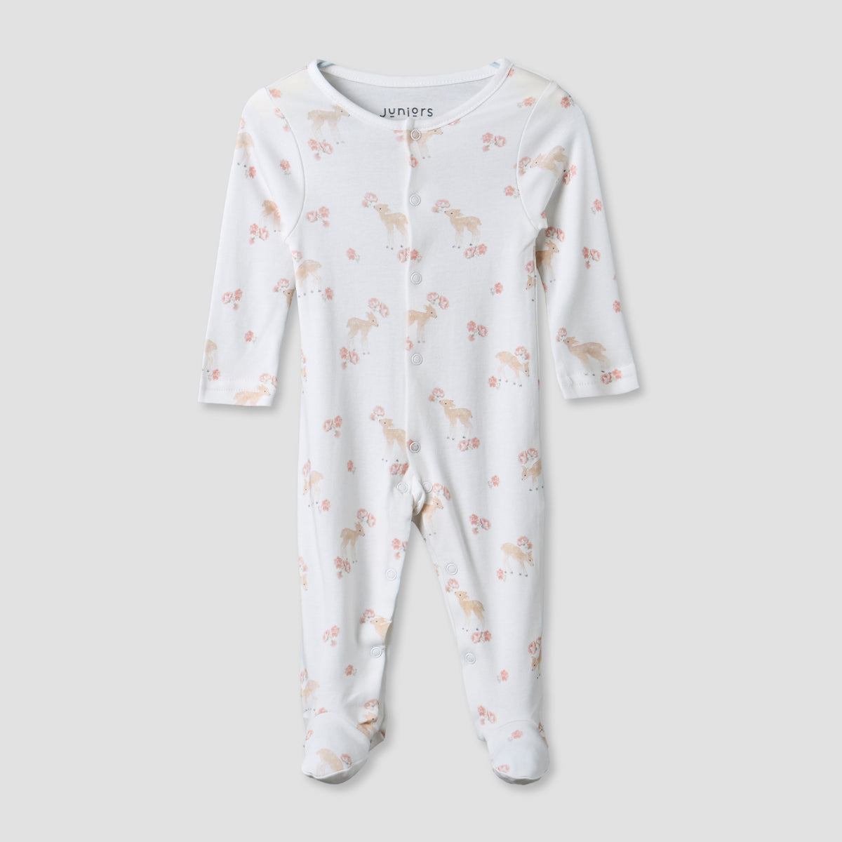 Pack of 3 Juniors Round Neck Long Sleeve Sleepsuit with Assorted Print