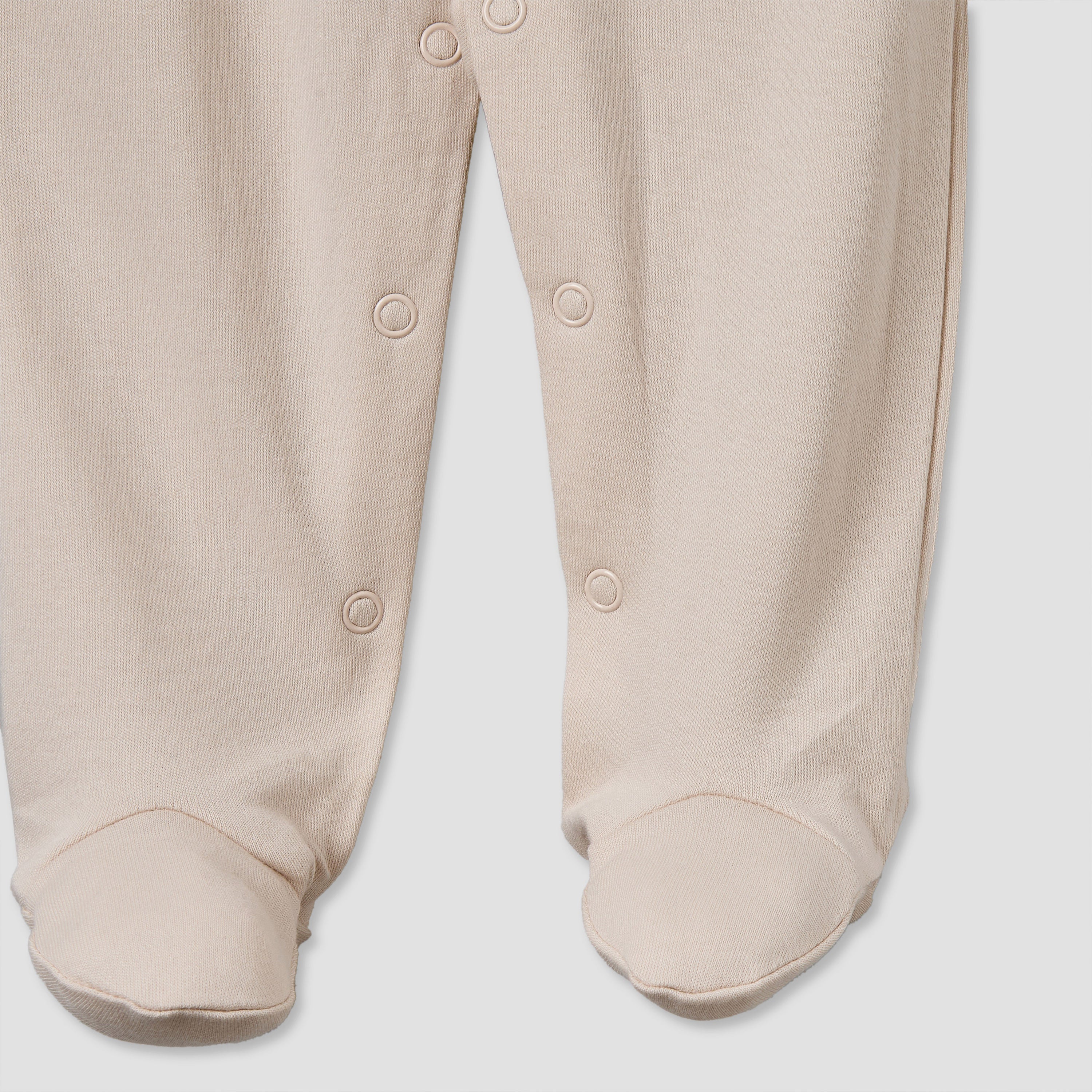 Pack of 3 Juniors Round Neck Long Sleeves Sleepsuit with Button Closure