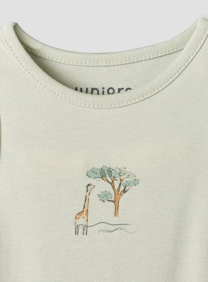 Pack of 5 Juniors Crew Neck Sleeveless Bodysuit with Safari Print-baby-boys-clothing-bodysuits-image-8