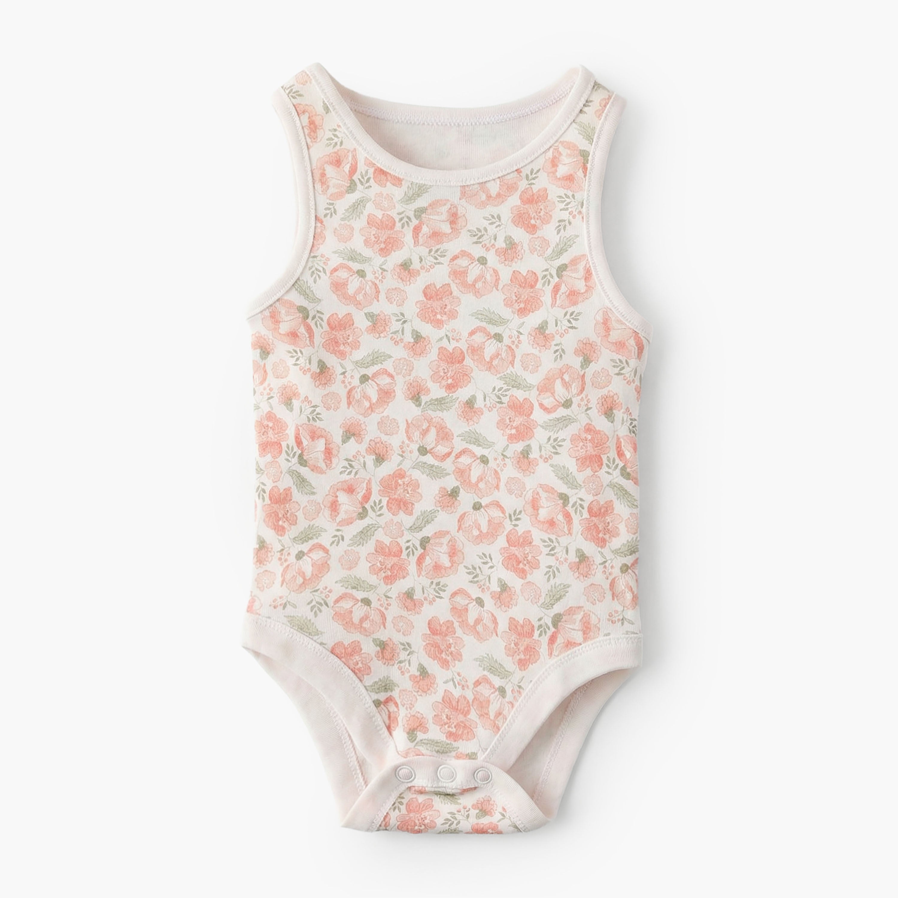 Pack of 7Juniors Bamboo Round Neck Sleeveless Bodysuit with Assorted Print