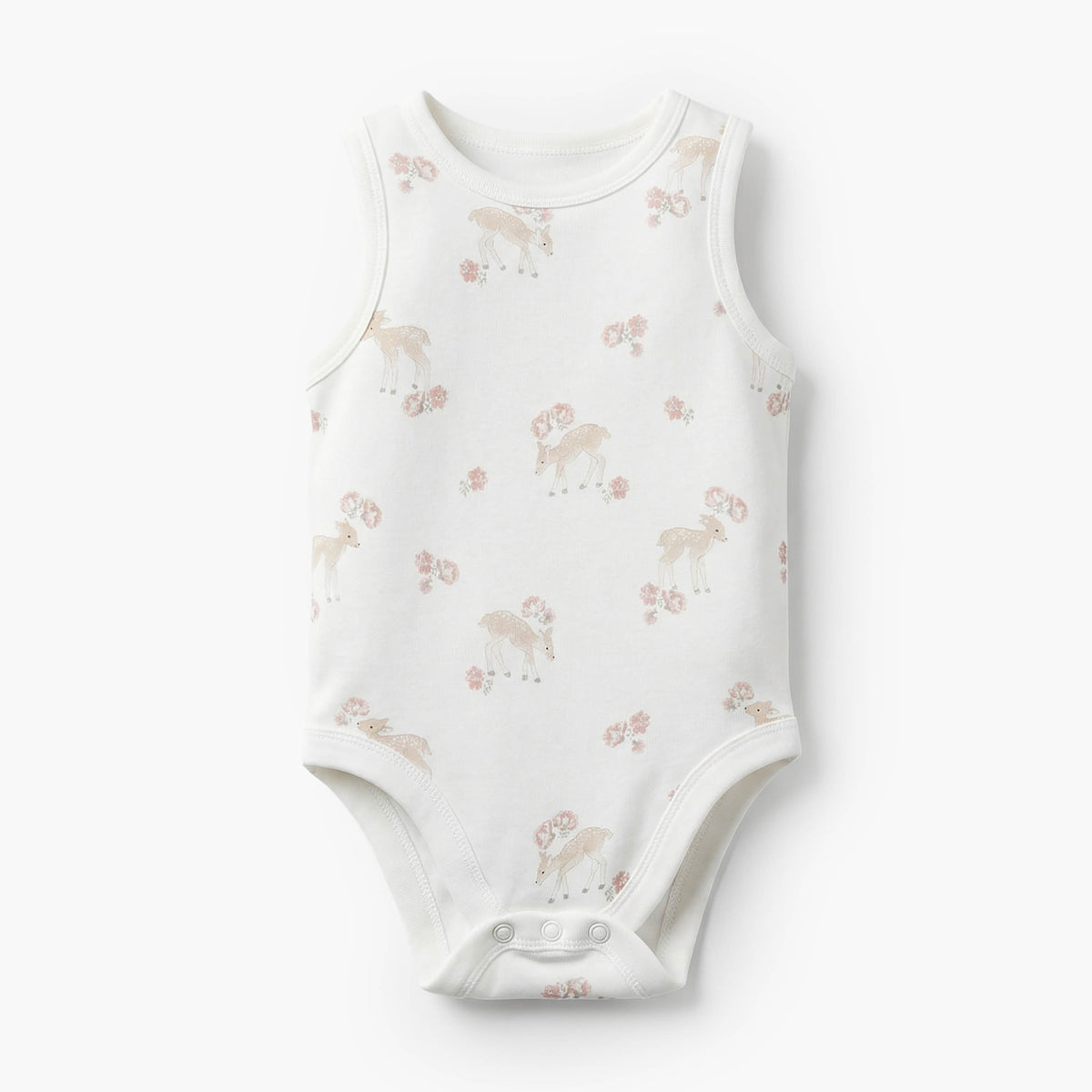 Pack of 7Juniors Bamboo Round Neck Sleeveless Bodysuit with Assorted Print