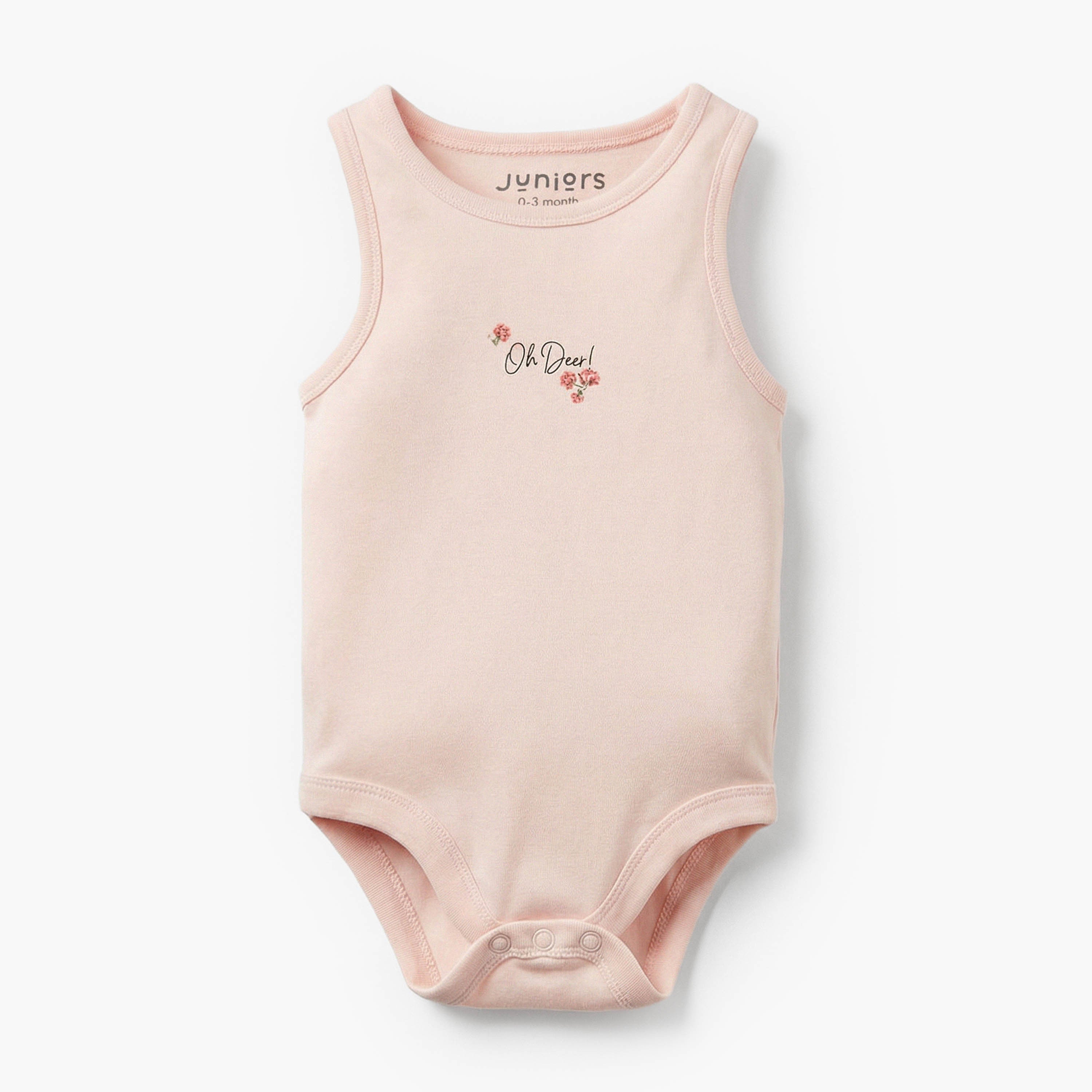 Pack of 7Juniors Bamboo Round Neck Sleeveless Bodysuit with Assorted Print