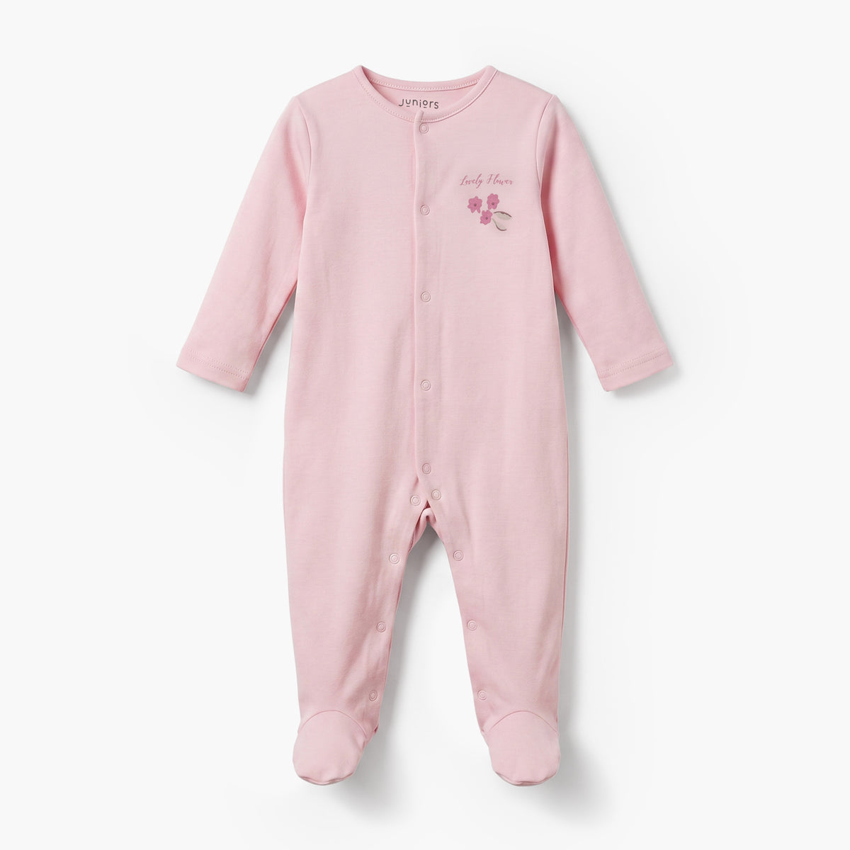 Pack of 5 Juniors Cotton Crew Neck Long Sleeves Sleepsuit with Snap Button Closure