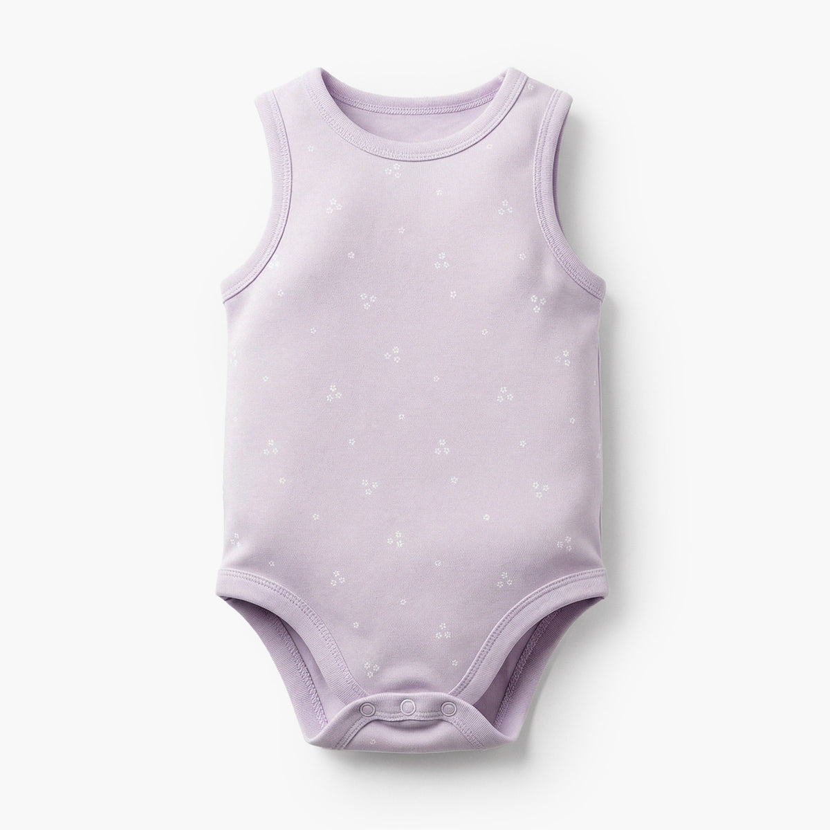 Pack of 7 Juniors Bamboo Cotton Round Neck Sleeveless Bodysuit with Floral Print