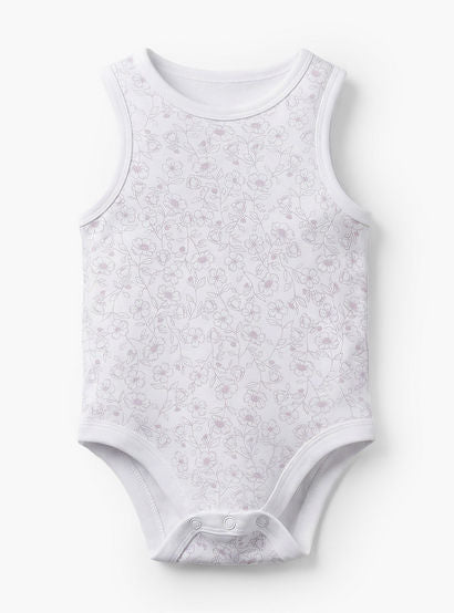 Pack of 7 Juniors Bamboo Cotton Round Neck Sleeveless Bodysuit with Floral Print-baby-girls-clothing-bodysuits-image-5
