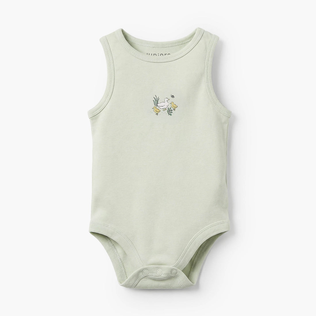 Pack of 7 Juniors Crew Neck Sleeveless Bodysuit with Duck Print